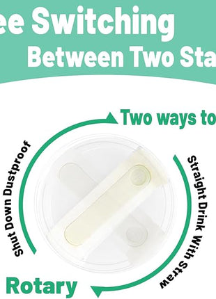 40 OZ Tumbler Lid Replacement Fit for Stanley Cup, 2 Pack Clear Replacement Lids Fit for Stanley Travel Tumbler, Spill Proof Tumbler Covers for Stanley Cup Accessories (Opaque - Cream)