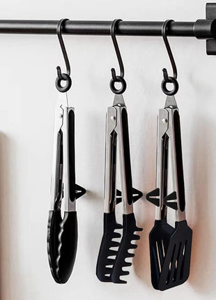 Kitchen Tongs, 9 Inch Tongs for Cooking with Silicone Tips, Food Grade Small Silicone Tong, Mini Serving Tongs for Nonstick Pans, BBQ, Salad, Set of 3, Black