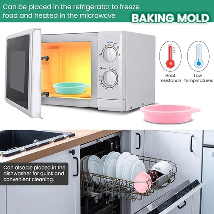 4Pcs Air Fryer Egg Mold Round Silicone Round Silicone 4'' Burger Buns Moulds Air Fryer Bites Egg Molds for Muffin Lids,Toast,Baking Hamburger,Non-Stick Air Fryer Accessories