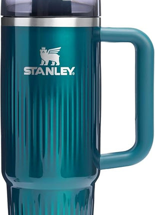 STANLEY Quencher H2.0 Tumbler with Handle and Straw 30 oz | Flowstate 3-Position Lid | Cup Holder Compatible for Travel | Insulated Stainless Steel Cup | BPA-Free | Fluted Marina Shine