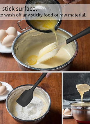 8 Inch Silicone Spatula Set, Food Grade High Temperature and Heat Resistant Spatulas, Dish-wash Safe, Rubber Kitchen Spatulas, Non-stick(Set of 4)