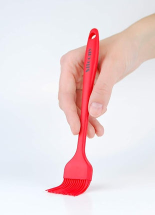 Set of 4 Pure Silicone Spatulas Spoon Pastry Basting Brush Heat Resistant (11"-8.4") (4, Spatula Set - Red)