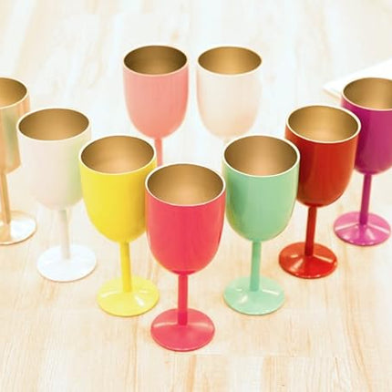 AMZUShome Stainless Steel Wine Glasses Cups.Double Walled Vacuum Insulated Wine Tumbler With Lid and Straw.Friendship,Christmas,Birthday Gifts for Women Men Friends Dad Mom(10oz Rose Gold)