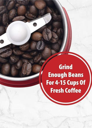 Wirsh Coffee Grinder-Electric Coffee Grinder with Stainless Steel Blades, Coffee and Spice Grinder with Powerful Motor and 4.2oz. Large Capacity for Coffee Beans,Herbs,Spices, Peanuts,Grains and More