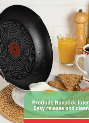 T-fal Initiatives Nonstick Cookware Set 18 Piece, Oven Broiler Safe 350F, Kitchen Cooking Set w/Fry Pans, Saucepans, Stockpots, Skillet, Spoons, Lids Pots and Pans Set Non Stick Dishwasher Safe Black