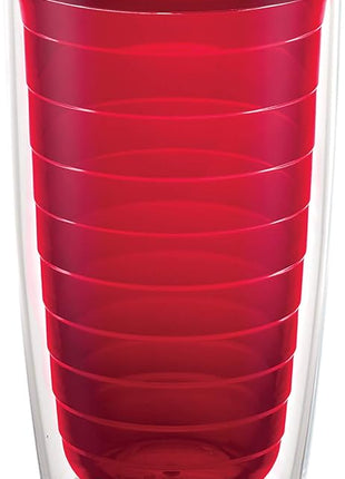Tervis Clear & Colorful Tabletop Made in USA Double Walled Insulated Tumbler Travel Cup Keeps Drinks Cold & Hot, 16oz, Red