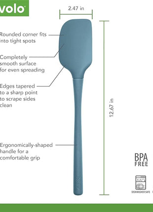 Tovolo Flex-Core All Silicone Spatula, Tapered Silicone Edge for Scraping, Ergonomic Handle, Heat-Resistant Rubber Spatula, BPA-Free & Dishwasher Safe Baking Tool & Kitchen Utensil