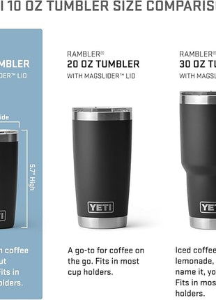 YETI Rambler 10 oz Tumbler, Stainless Steel, Vacuum Insulated with MagSlider Lid, White