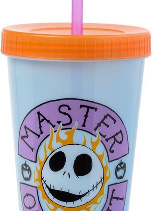 Silver Buffalo Disney The Nightmare Before Christmas 4 Pack Color Change Plastic Tumblers Featuring Jack Skellington, Sally, Oogie Boogie, and Zero, 24 Ounces