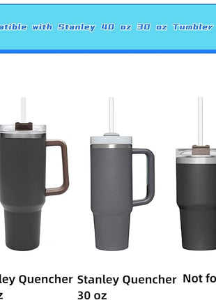 Straw Replacement for Stanley Cup 40 oz | 6 PCS Reusable Straws with Stanley 40oz Tumblers | Reusable Tritan Straws with 1 Cleaning Brush | 12 inch Tumbler Accessories, BPA-Free Dishwasher Safe Clear