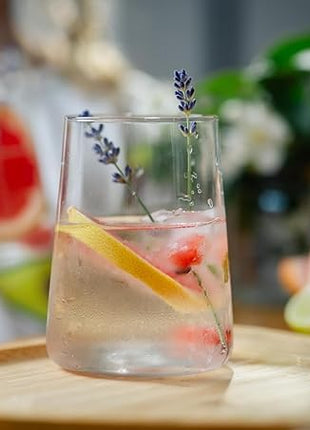 Krosno Glasses for Water, Juices and Other Drinks | Elegant Design | Set of 4 | Capacity 16.6 fl oz | Infinity Collection | Ideal for Home, Restaurant, Parties | Dishwasher Safe