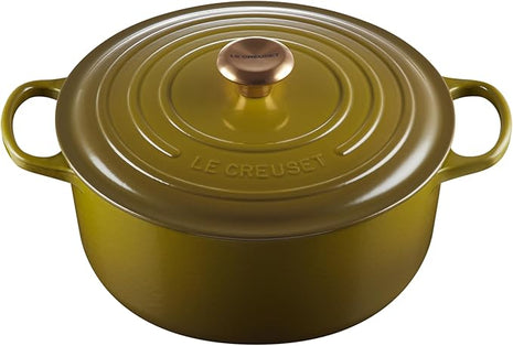 Le Creuset Enameled Cast Iron Signature Round Dutch Oven, 7.25 qt., Olive