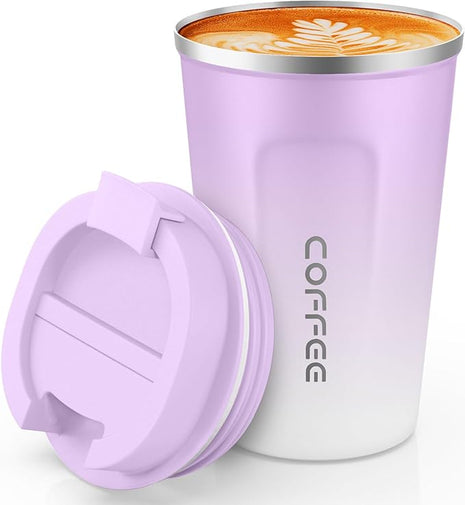 CS COSDDI 12 oz Stainless Steel Vacuum Insulated Tumbler - Coffee Travel Mug Spill Proof with Lid - Coffee Cups for Keep Hot/Ice Coffee,Tea and Beer