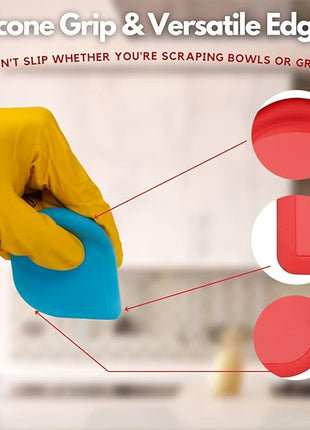 SULLINS Pan Scraper, Pack Of 3 | Pan Scraper Tool | Pot Scraper | Dish Scraper | Dish Scraper Tool | Unique Silicone Grip Design - No Slipping Unlike Other Scrapers
