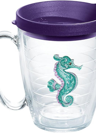 Tervis Tropical Animal Collection Made in USA Double Walled Insulated Tumbler Travel Cup Keeps Drinks Cold & Hot, 16oz Mug, Seahorse
