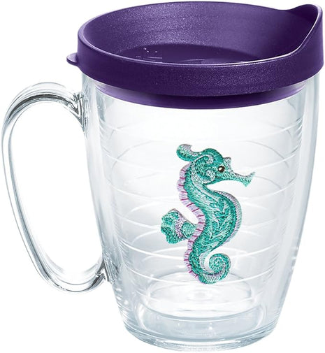 Tervis Tropical Animal Collection Made in USA Double Walled Insulated Tumbler Travel Cup Keeps Drinks Cold & Hot, 16oz Mug, Seahorse