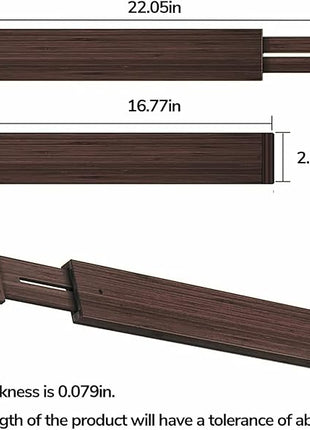 BAMEOS Drawer Divider,Expandable Bamboo Separators Adjustable Utensil Knife Fork Tool Kitchen Organizer, Clothes Fabric Drawer Organizer In Bathroom Bedroom Office, Cabinet Dresser Organizer 4-pack