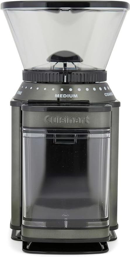Cuisinart Coffee Grinder, Electric One-Touch Automatic Burr Coffee Grinder with 18-Position Grind Selector, Cup Size Selector for 4 – 18 Cups, Black Stainless Steel