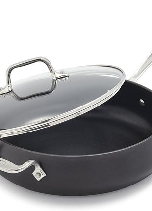 All-Clad HA1 Hard Anodized Nonstick Sauté Pan 4 Quart Induction Oven Broiler Safe 500F Pots and Pans, Cookware Black