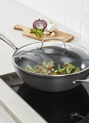 Cuisinart GG26-30H GreenGourmet Hard-Anodized Nonstick Stir-Fry Wok with Glass Cover 12-Inch
