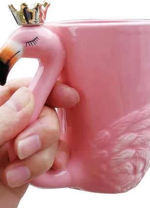 16 oz Cute Pink Coffee Mug Ceramic Flamingo Gift Unique Cups Mom Day Gift for Women Her Grandma Pretty Mug Funny Coffee Cup Funky Xmas Presents for Girlfriend Decorative Animal Decor Christmas Mugs