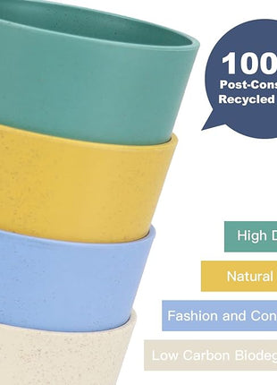 Homienly Wheat Straw Cups - Set of 6 Unbreakable Drinking Cups - 20 oz Reusable Dishwasher Safe Water Glasses - Kitchen Tumblers