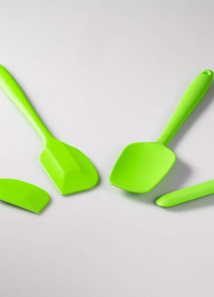 4 Piece Silicone Spatula Set, Flexible Heat Resistant Non-scratch Baking Cooking Rubber Spatulas with Stainless Steel Core, Green