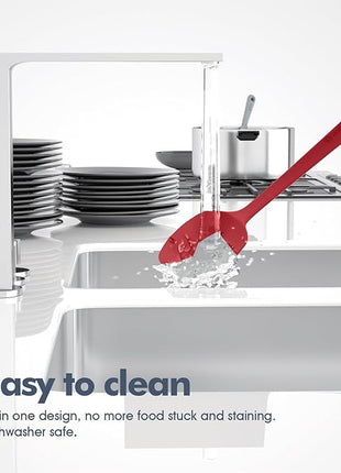 5 Pieces Silicone Spatula Set, Food Grade Rubber Spatula, Upgrade Strong Handle with Ergonomic Grip, Heat Resistant Up to 600°F for Nonstick Cookware, Cooking Red