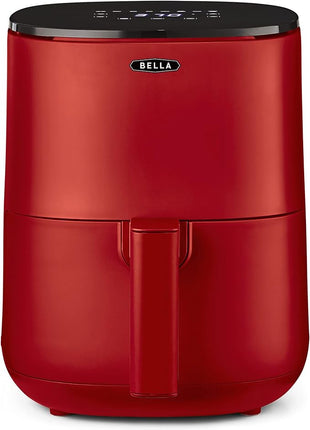 BELLA 3 Qt Touchscreen Air Fryer Oven and 5-in-1 Multicooker with Removable Nonstick Dishwasher Safe Crisping Tray and Basket, 1400 Watt Heating System, Matte Red
