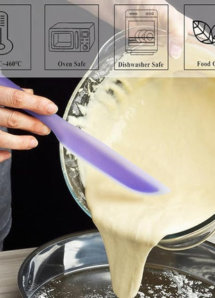 Nonstick Silicone Knife Shaped Flexible Kitchen Spatula Scraper Turner,Kitchen Cooking Utensils With Nylon Core (Purple(Set of 2))