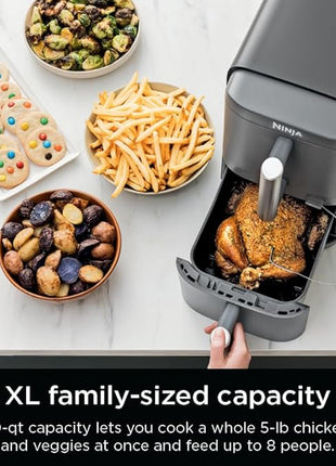 Ninja DoubleStack XL Smart 2-Basket Air Fryer, Smart Cook System, DoubleStack Technology Cook 4 Foods at Once, Space Saving Design, 10 QT, 6-in-1, Smart Finish & Match Cook, Air Fry, Broil, Bake SL451
