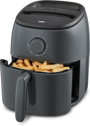 DASH Tasti-Crisp™ Express Air Fryer Oven, 2.6 Qt., Gray – Compact Air Fryer for Healthier Food in Minutes, Ideal for Small Spaces - Auto Shut Off, Analog, 1000-Watt