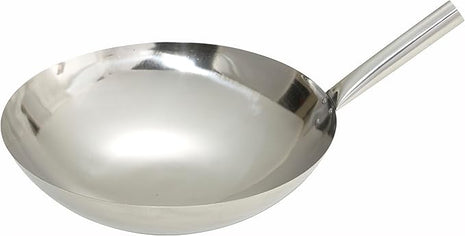 Winco Stainless Steel Nailed Joint Wok, 14-Inch