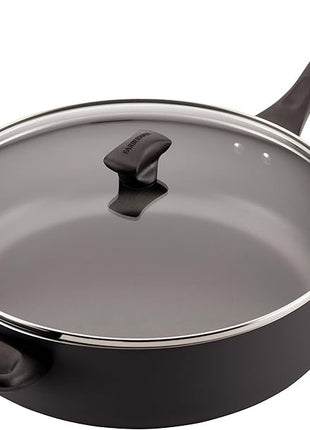 Farberware Dishwasher Safe Nonstick Jumbo Cooker/Saute Pan with Helper Handle - 6 Quart, Black