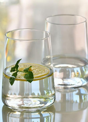 Krosno Glasses for Water, Juices and Other Drinks | Elegant Design | Set of 4 | Capacity 16.6 fl oz | Infinity Collection | Ideal for Home, Restaurant, Parties | Dishwasher Safe