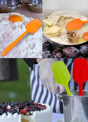 4 Piece Silicone Spatulas Heat Resistant 11inch Large Rubber Spatulas for Baking, Cooking, and Mixing Non-Stick Flexible Seamless Spatula with Stainless Steel Core