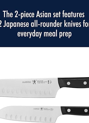 HENCKELS Solution Razor-Sharp 2-pc Knife Set, Santoku Knife 5 Inch, Santoku Knife 7 Inch, German Engineered Informed by 100+ Years of Mastery, Stainless Steel