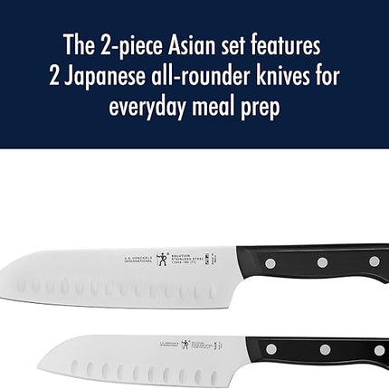 HENCKELS Solution Razor-Sharp 2-pc Knife Set, Santoku Knife 5 Inch, Santoku Knife 7 Inch, German Engineered Informed by 100+ Years of Mastery, Stainless Steel