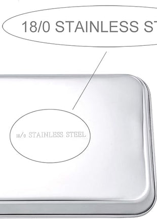 P&P CHEF 9 Inch Baking Cookie Sheet, Oven Pan Tray Stainless Steel Sheet Pan for Kitchen, Oven Bakeware for Multi Uses, Shiny Look & Dishwasher Safe, Healthy & Heavy Duty, 4Pcs