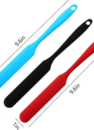 【5 Pack】Silicone Jar Spatula, Long Handle Jar Scraper Spurtle, Sourdough Spatula, Non-Stick Heat Resistant Cake Cream Spatulas Set, Small Spatulas for Kitchen Use