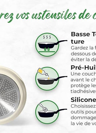 JUST PERFECTO Induction Pots Set - Pan Set with Lid - Induction Pots Set - Pots & Pans Set without PTFE and PFOA - Cookware Pot Set Induction 21 Pcs (Beige)