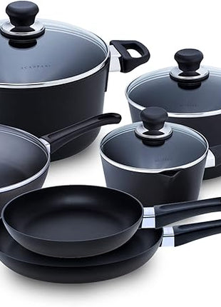 Scanpan Classic Induction 10 Piece Cookware Set – Compatible with All Cooktops, Induction Ready, Metal Utensil Safe, Oven Safe to 500°F, Dishwasher Safe