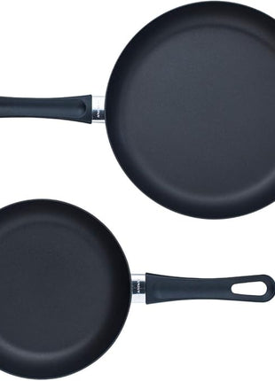 Scanpan Classic 2-Piece Nonstick Fry Pan Set, 10 1/4-inch and 12 1/2-inch – Compatible with Gas and Electric Stovetops, Metal Utensil Safe, Oven Safe to 500°F, Dishwasher Safe, Black