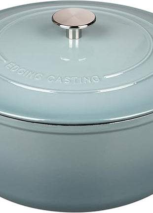 Enameled Dutch Ovens Cast Iron Dutch Oven Pot with Lid for Bread Baking, Cook, Dual Handle, 7 Quart, Seasalt