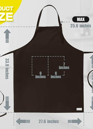 ROTANET Extra Large Apron for Men Adjustable Bib Aprons with 2 Pockets Cooking Kitchen Women Chef Water & Oil Resistant