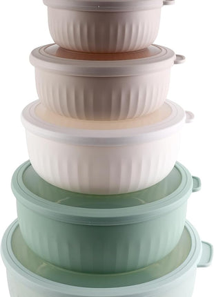 COOK WITH COLOR Prep Bowls with Lids- Wide and Deep Nesting Plastic Small Mixing Bowl Set with Lids, 12 Piece Set - Wide Bowls, Mint