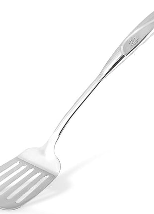 Zulay Kitchen Stainless Steel Slotted Turner - 14.8” Heat-Resistant Metal Spatula for Cooking, Frying & Grilling - Durable, Rust-Proof & Dishwasher Safe Kitchen Utensil for Everyday Use