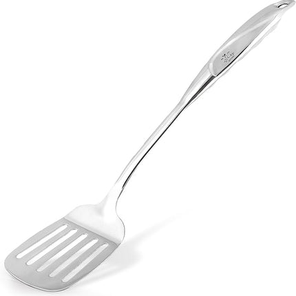 Zulay Kitchen Stainless Steel Slotted Turner - 14.8” Heat-Resistant Metal Spatula for Cooking, Frying & Grilling - Durable, Rust-Proof & Dishwasher Safe Kitchen Utensil for Everyday Use