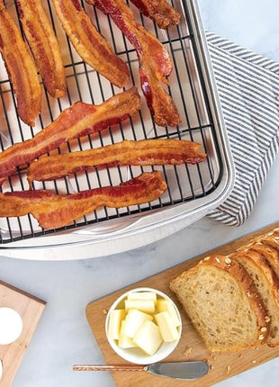 Nordic Ware Oven Crisp Baking Tray 2pc Set Includes Pan and Rack; Natural Aluminum For Air Frying, Crisping, Broiling, Baking; Cooking Surface 17 x 12 Inches