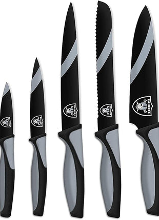 The Sports Vault NFL Las Vegas Raiders 5-Piece Kitchen Knife Set